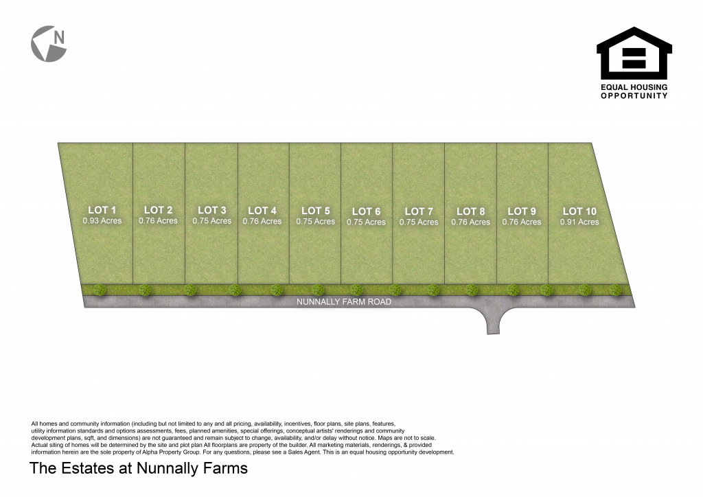 The Estates at Nunnally Farms Site Map